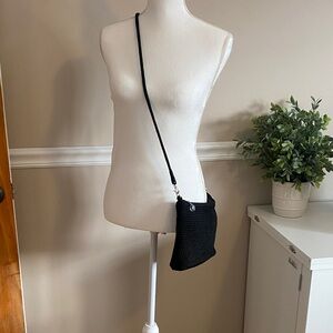 Black Knit Crossbody Bag